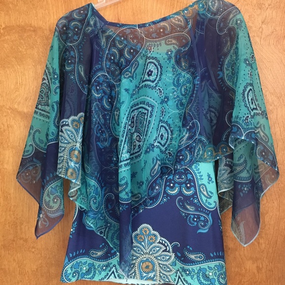 dressbarn Tops Dressbarn Tank Top Poncho Poshmark